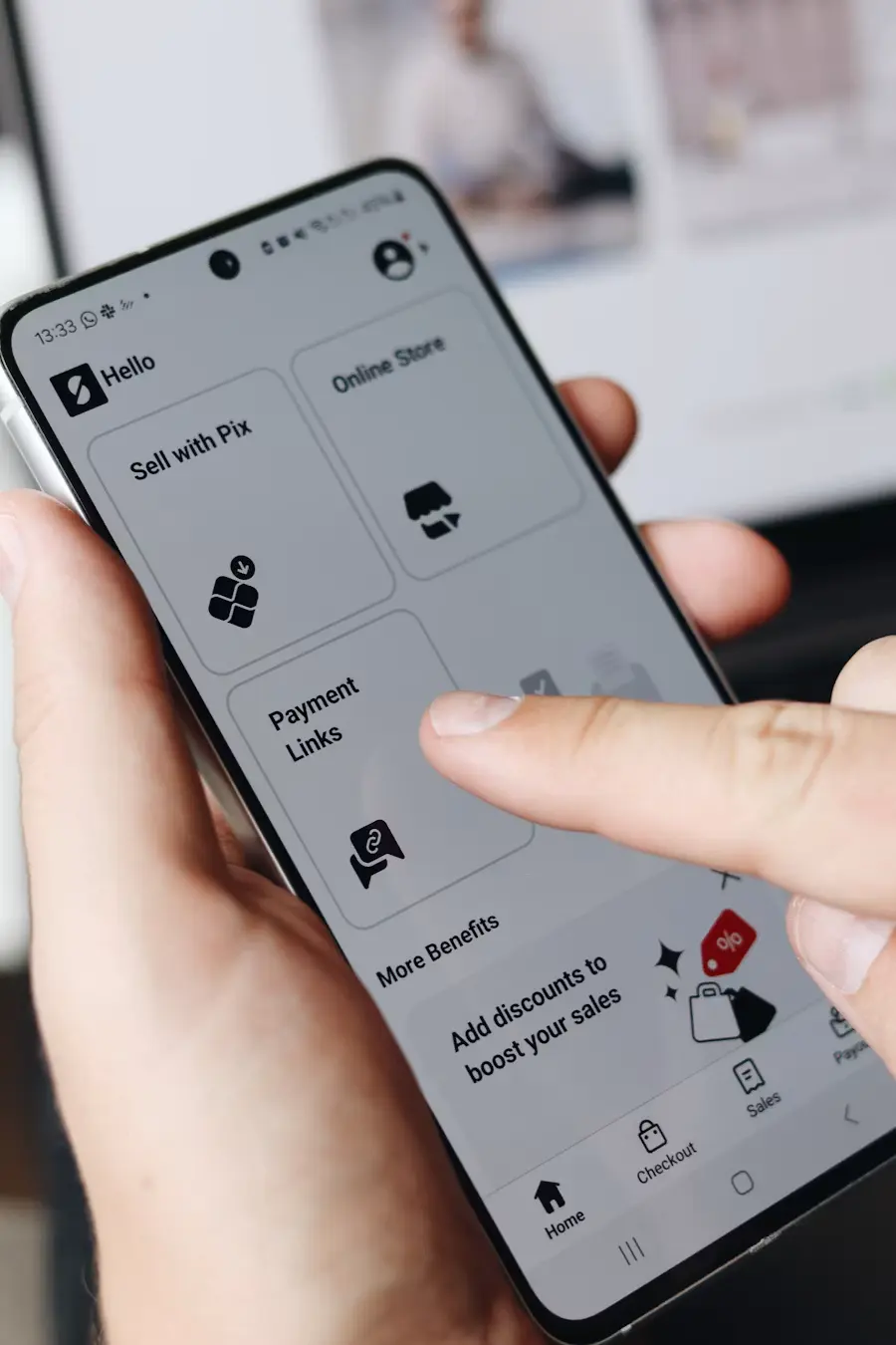 Mobile app interface on a smartphone screen